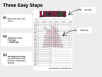 Banner Logo Custom Baseball Lineup Card Template