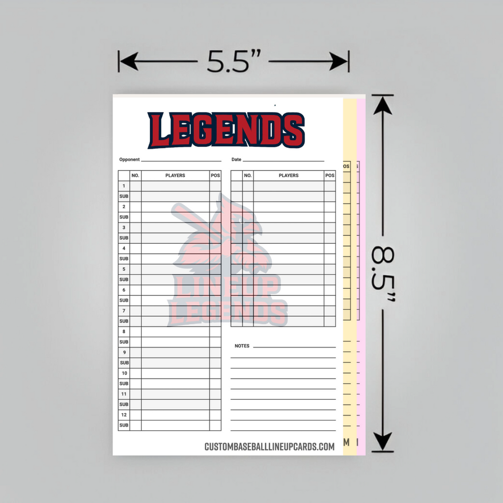 Banner Logo Custom Baseball Lineup Card Template
