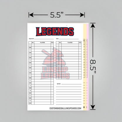Baseball Lineup Card – Banner Logo Template