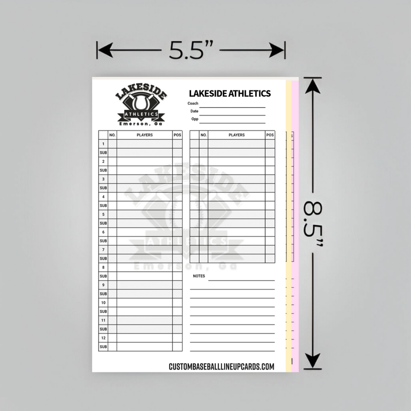 Custom Baseball Lineup Cards