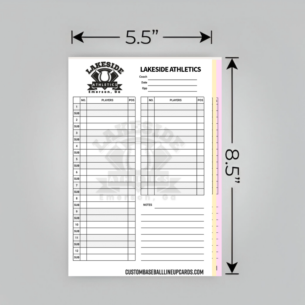 Classic Dual Logo Custom Lineup Card Template