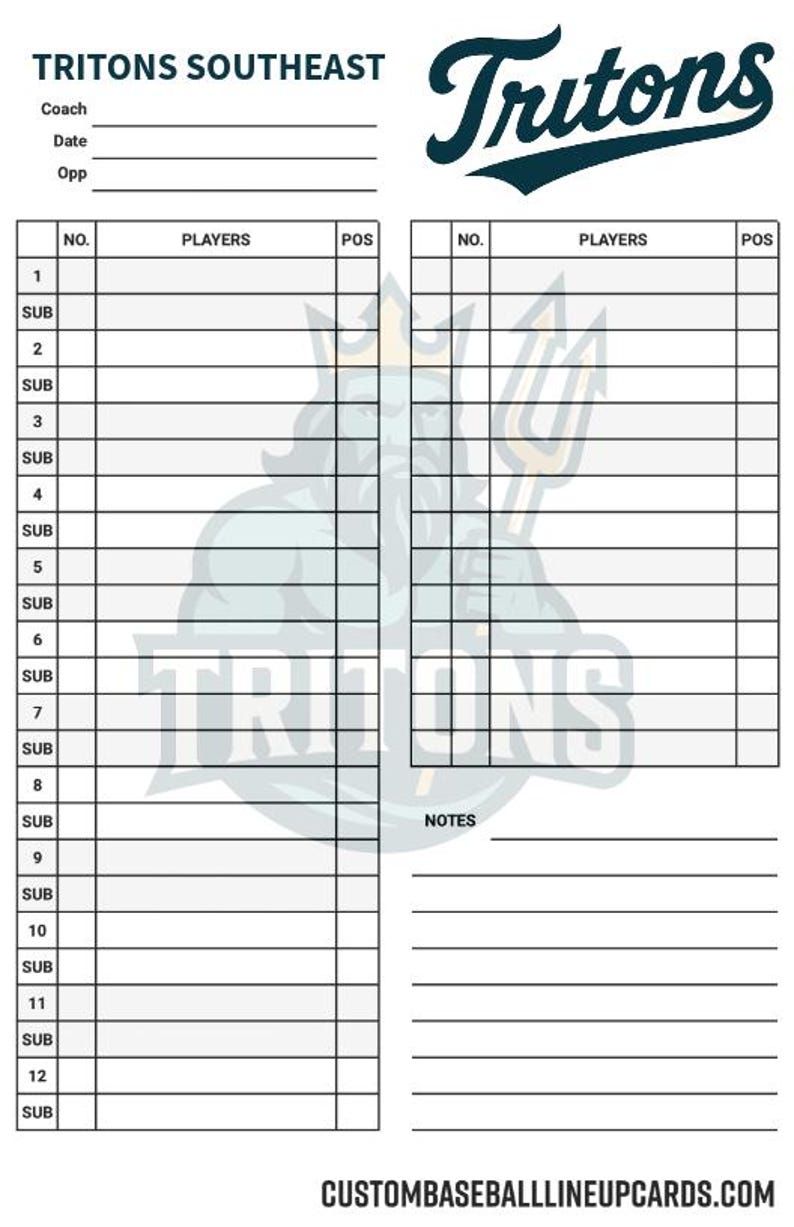 Upload Your Own Design Custom Lineup Card